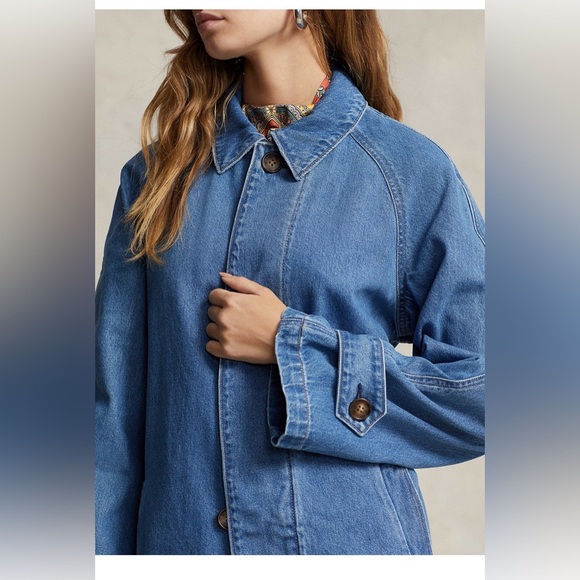 Ralph Lauren Blue Denim Car Coat - Picture 10 of 11